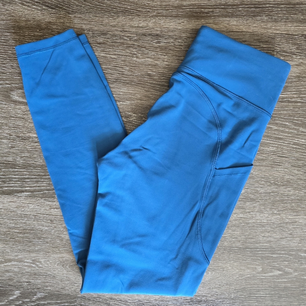 Lululemon Invigorate High Rise Leggings Size 6 25 Blue Green Capri
